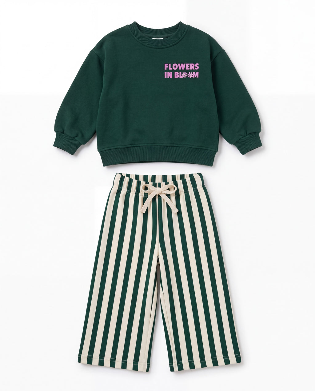 Çiçekli Yeşil Çizgili Takım — 2