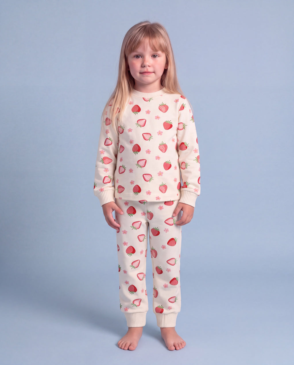 Çilek Desenli Pamuklu Pijama Takımı — 1
