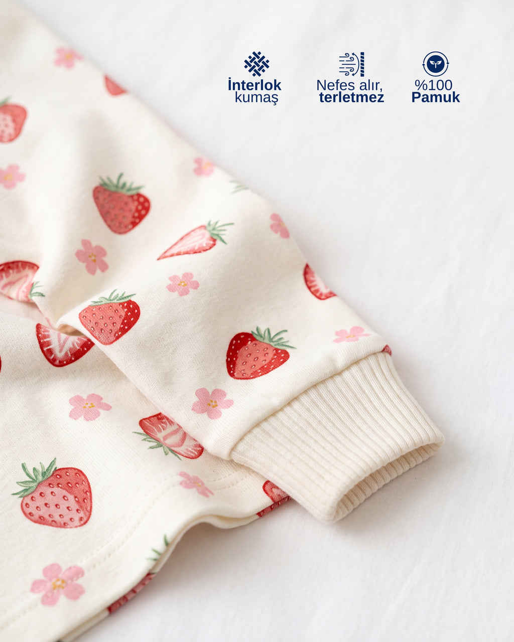 Çilek Desenli Pamuklu Pijama Takımı — 3