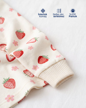 Çilek Desenli Pamuklu Pijama Takımı — 3