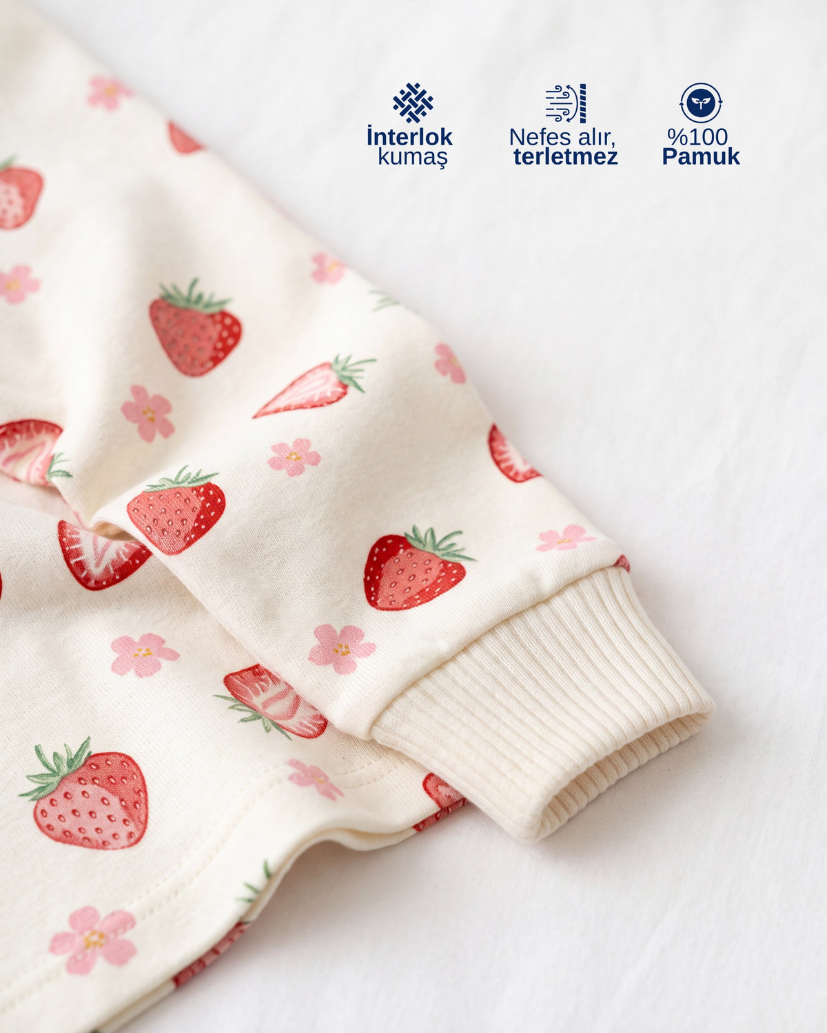 Çilek Desenli Pamuklu Pijama Takımı — 3