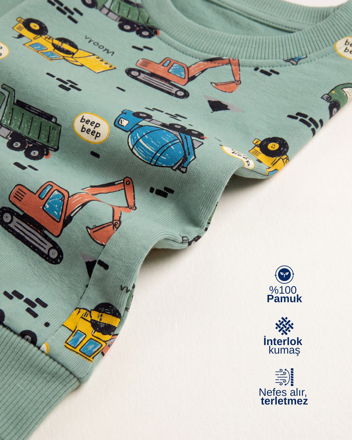 Kamyon Desenli Pamuklu Pijama Takımı — 3